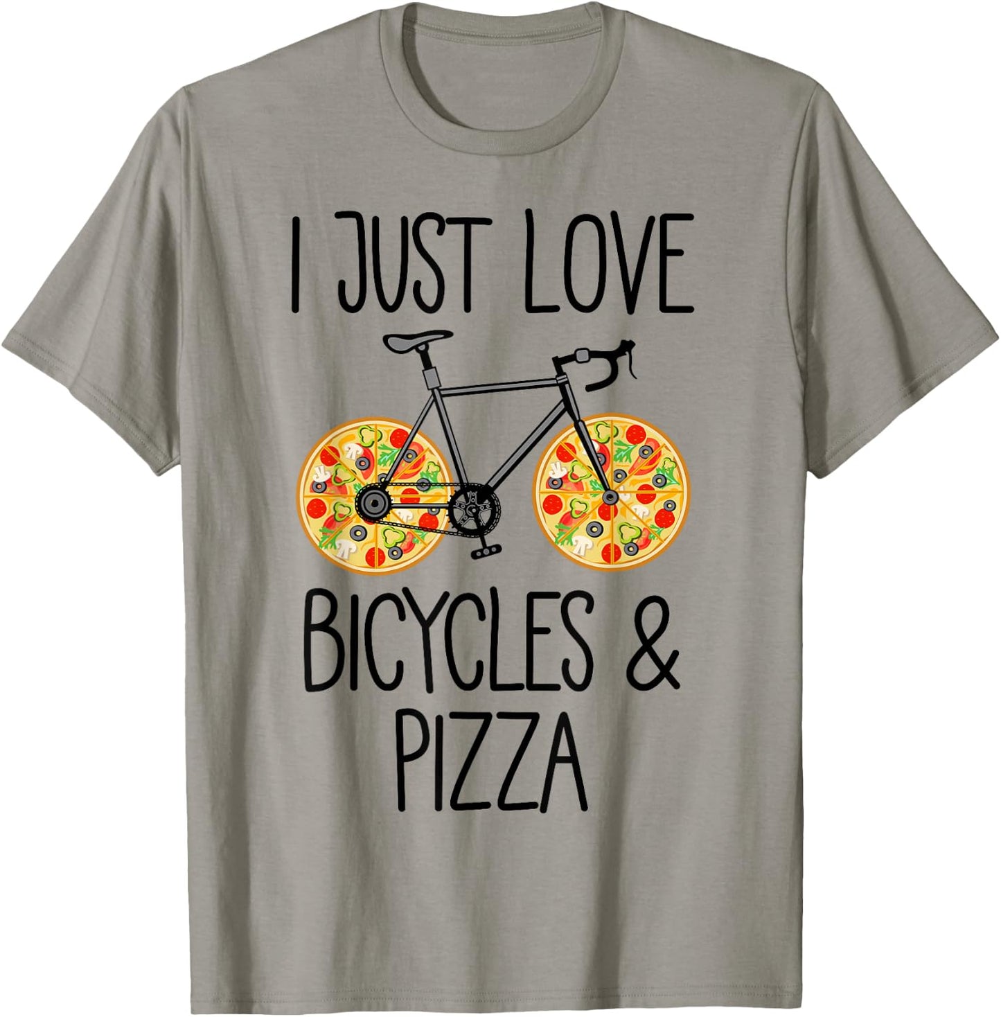 Bicycle Pizza Lover Funny Saying T-Shirt - T-Shirt | Sand