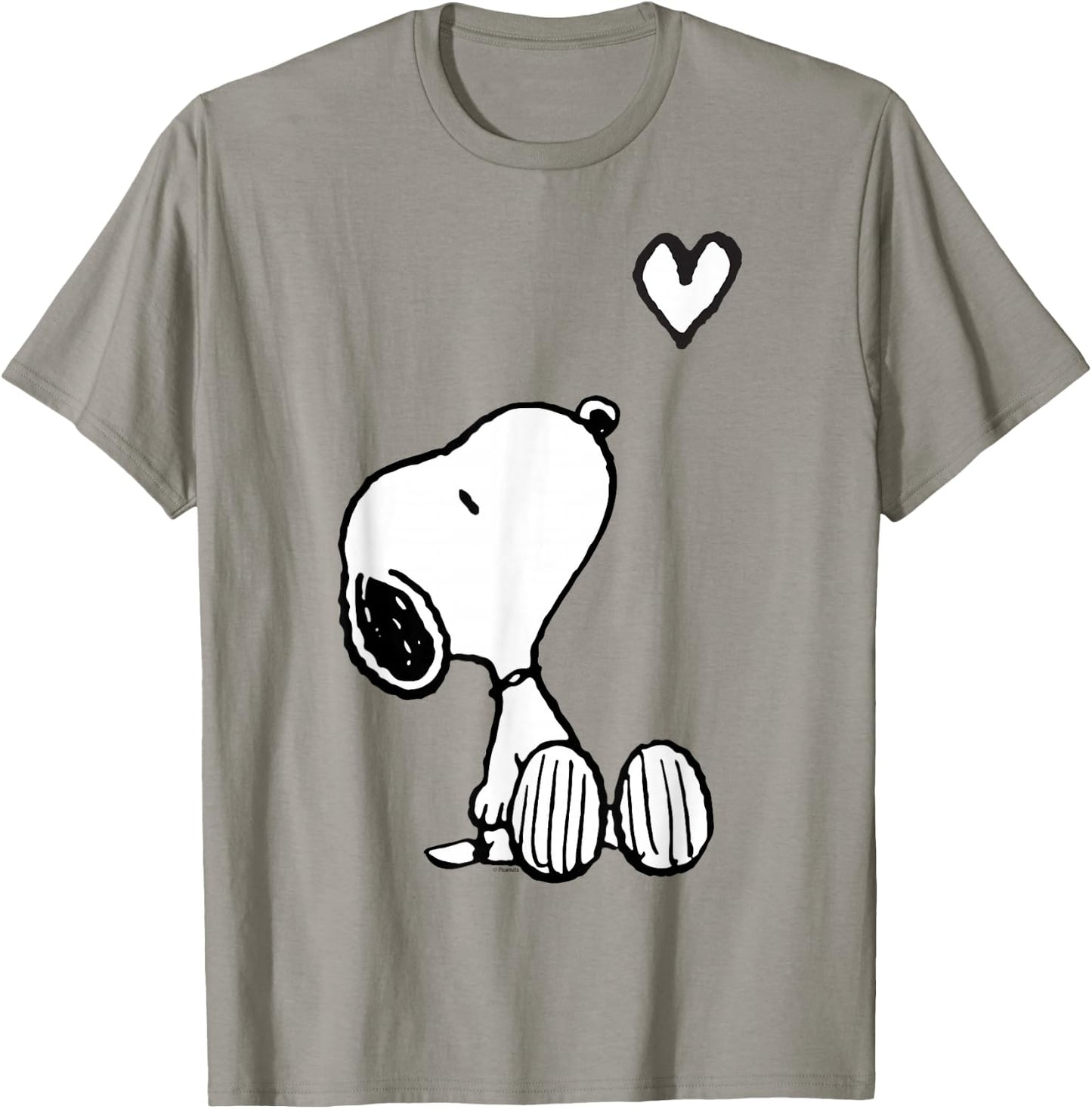 Peanuts Valentine Snoopy Sitting Heart T-Shirt - T-Shirt | Sand