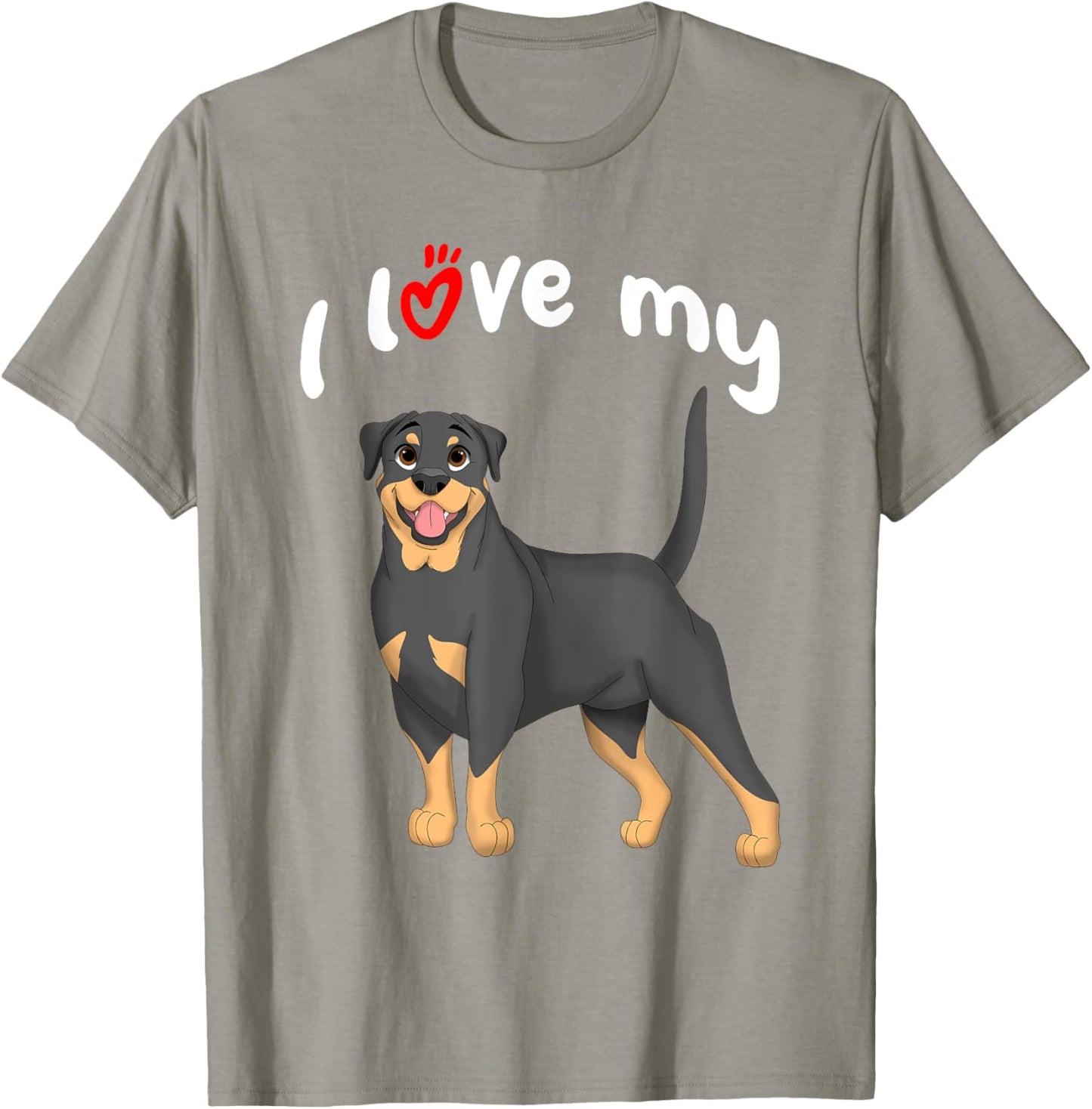 I Love My Rottweiler Dog T-Shirt - T-Shirt | Sand