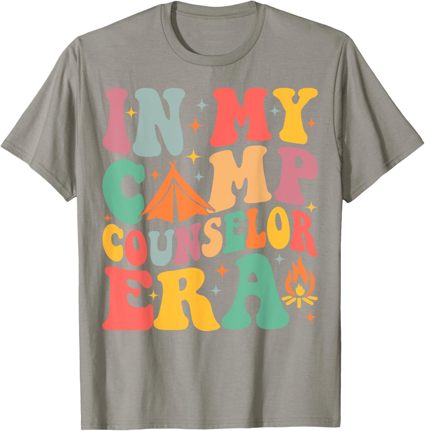 In My Camp Counselor Era Groovy Summer Camp Counselor T-Shirt - T-Shirt | Sand