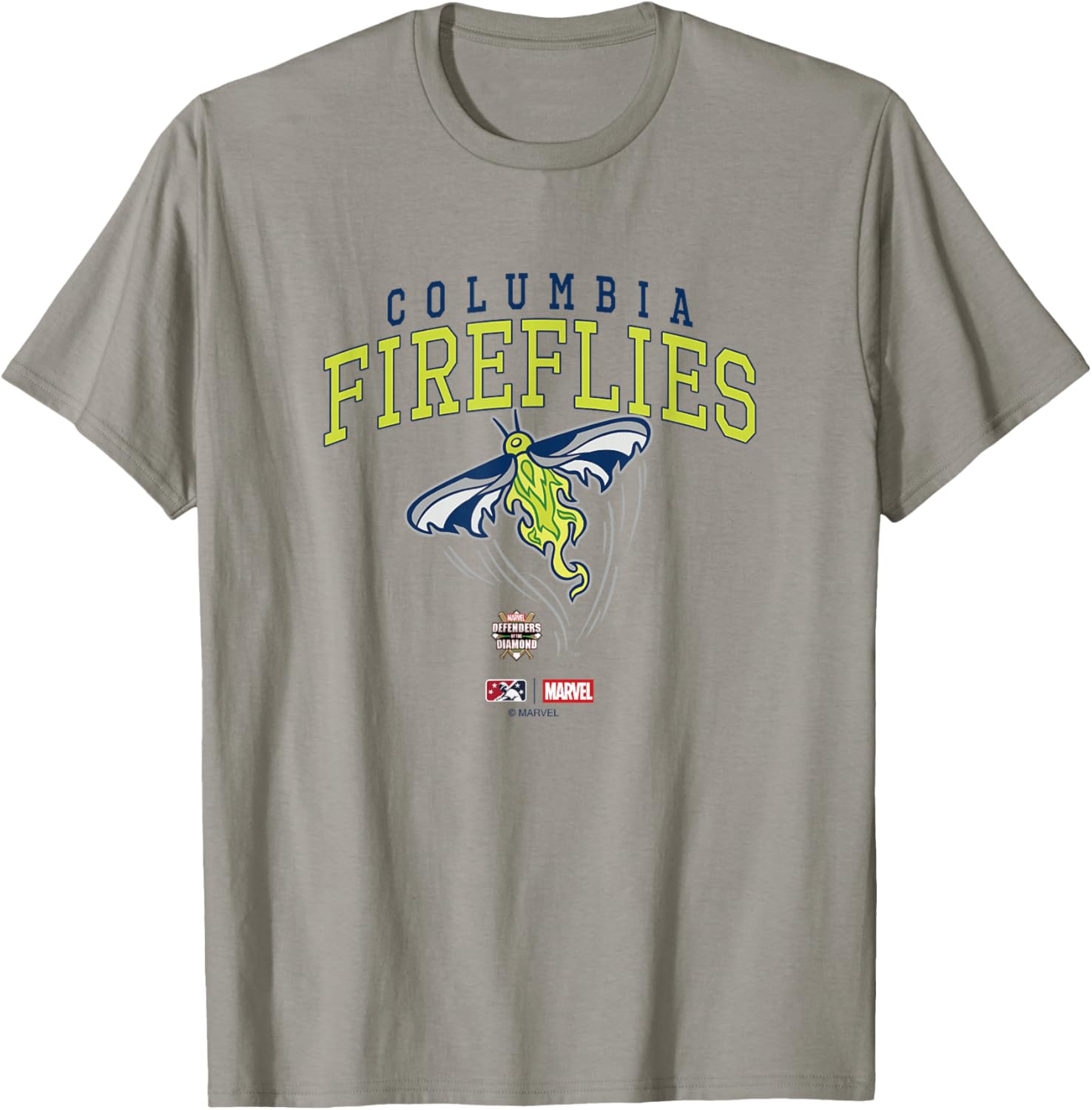 Marvel x MiLB Columbia Fireflies Defenders Big Chest Logo T-Shirt - T-Shirt | Sand