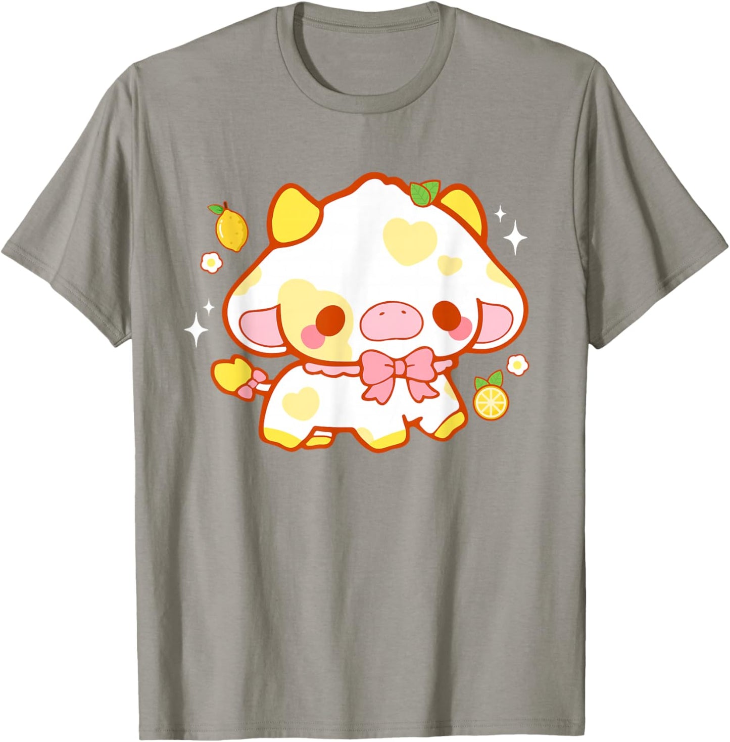 Kawaii Kuh Zitrone niedlich ästhetisch Anime Mädchen Teenager Kinder lustig T-Shirt - T-Shirt | Sand