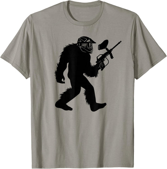 Bigfoot Paintball , Sasquatch Paintballer Apparel T-Shirt - T-Shirt | Sand