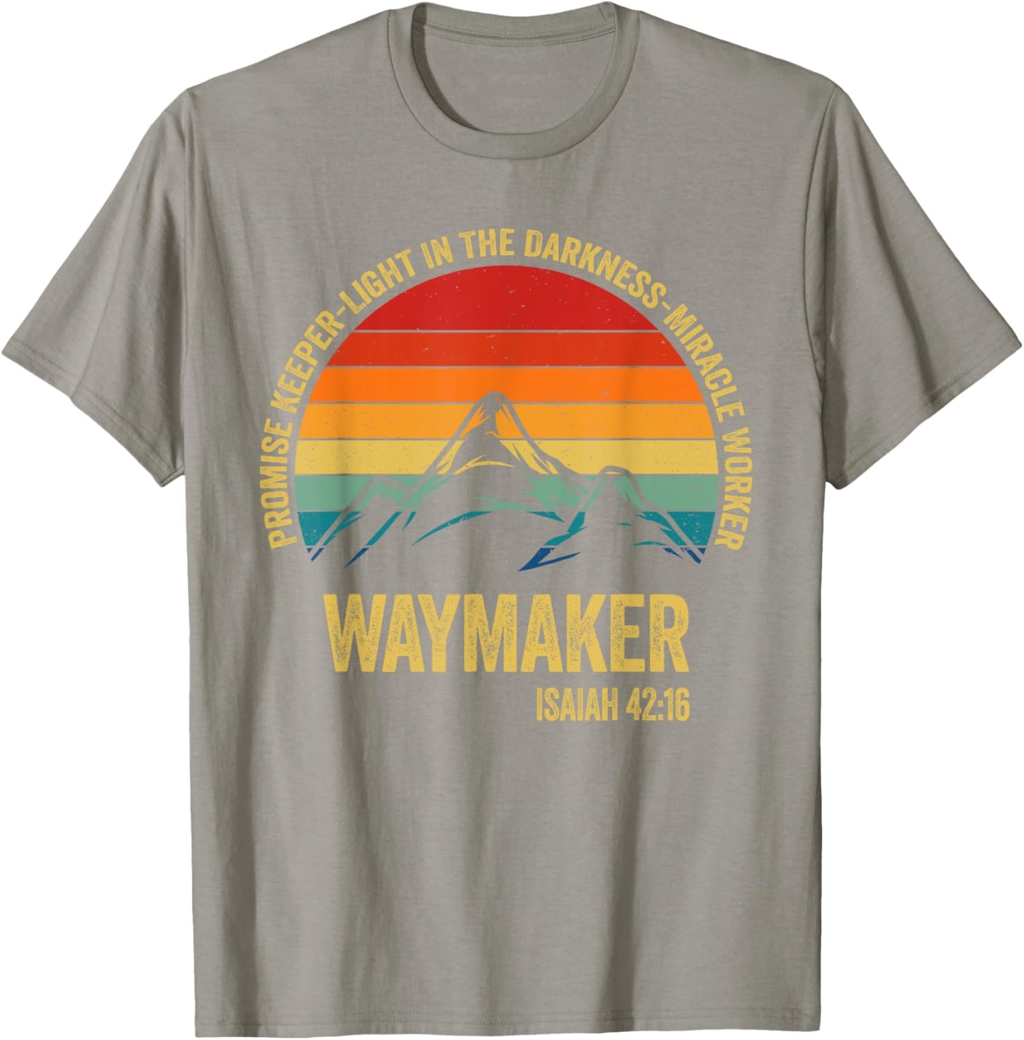 Waymaker Vintage Promise Keeper Miracle Worker Christian T-Shirt - T-Shirt | Sand
