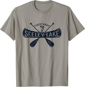 Seeley Lake Montana Vintage Distressed T-Shirt - T-Shirt | Sand