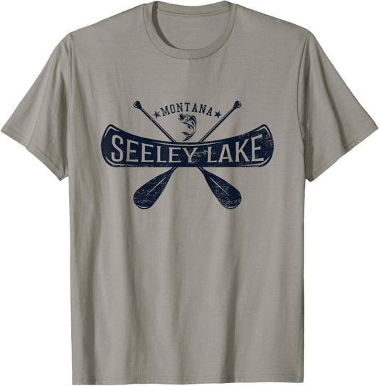 Seeley Lake Montana Vintage Distressed T-Shirt - T-Shirt | Sand