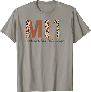 Medical Lab Technician Med Lab Tech MLT Leopard T-Shirt - T-Shirt | Sand