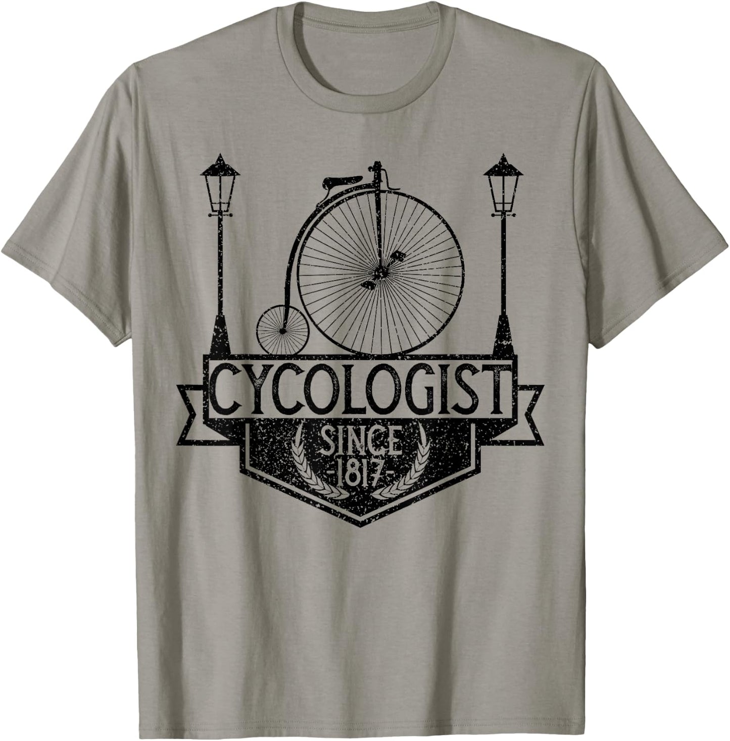 Cycologist Gentleman Vintage Bicycle Penny Farthing 1817 T-Shirt - T-Shirt | Sand