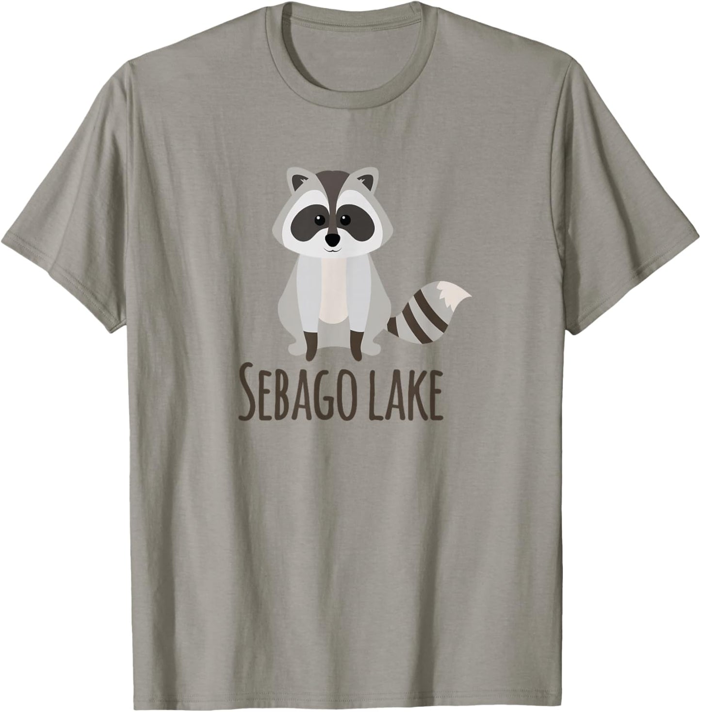Sebago Lake Maine Woodlands Camping Wildlife Raccoon T-Shirt - T-Shirt | Sand