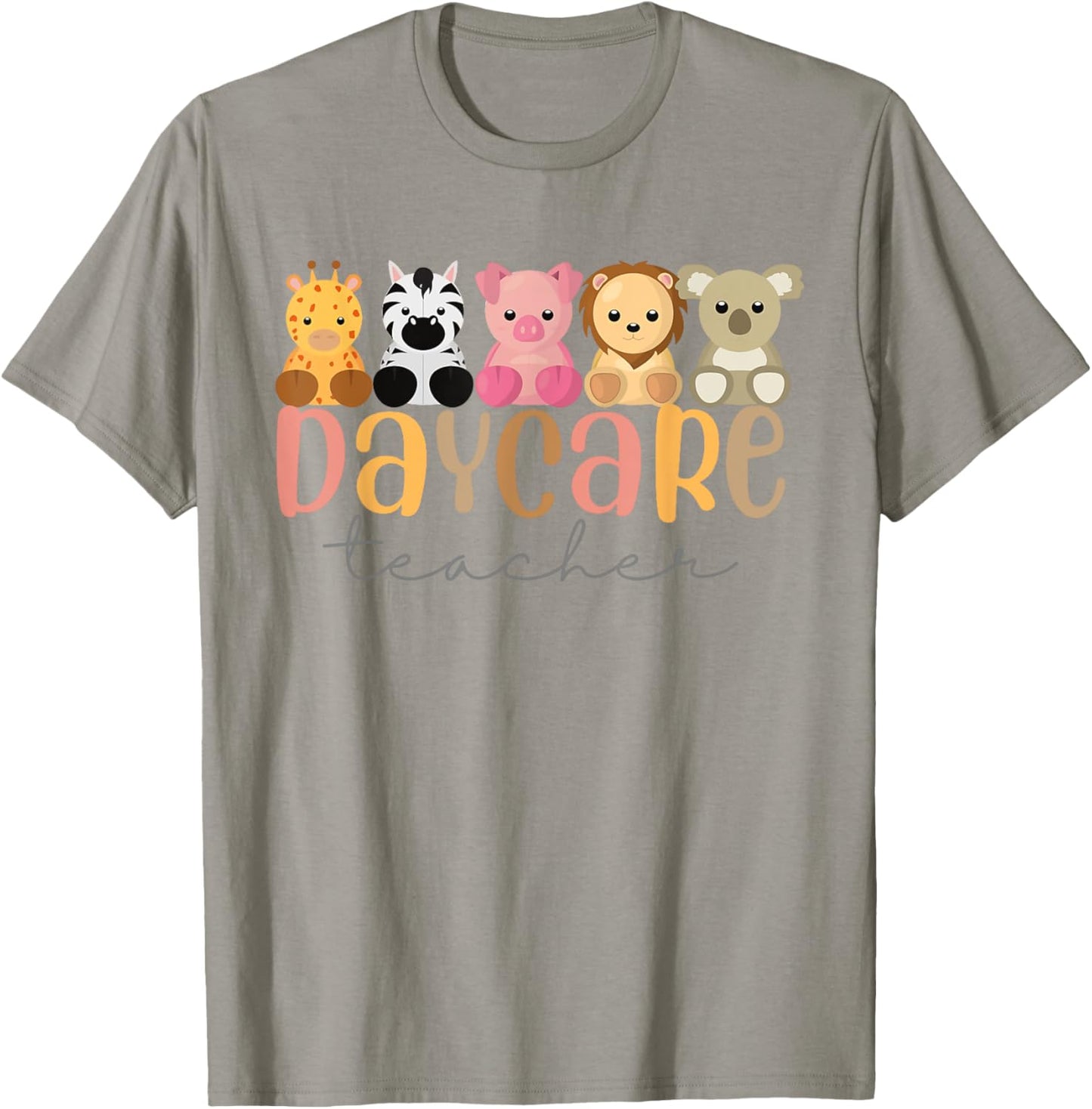 Daycare Teacher Animals Daycare Provider Back To School T-Shirt - T-Shirt | Sand