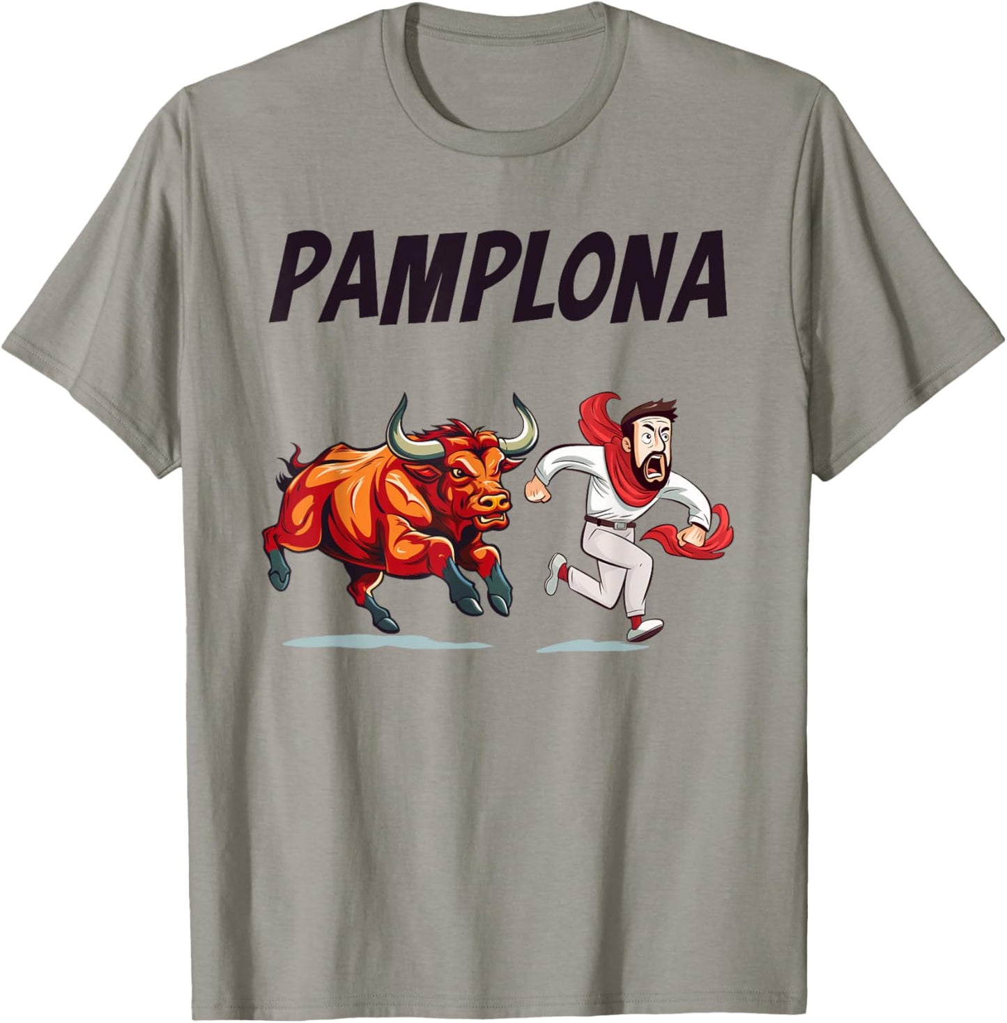 Pamplona Bull Running T-Shirt - T-Shirt | Sand