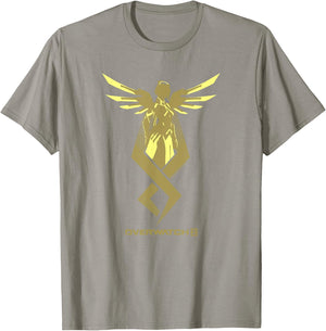 Overwatch 2 Mercy Angel Silhouette V2 T-Shirt - T-Shirt | Sand