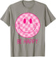 Be Happy Pink Checkered Smile Face Shirt Peace Smiling Face T-Shirt - T-Shirt | Sand