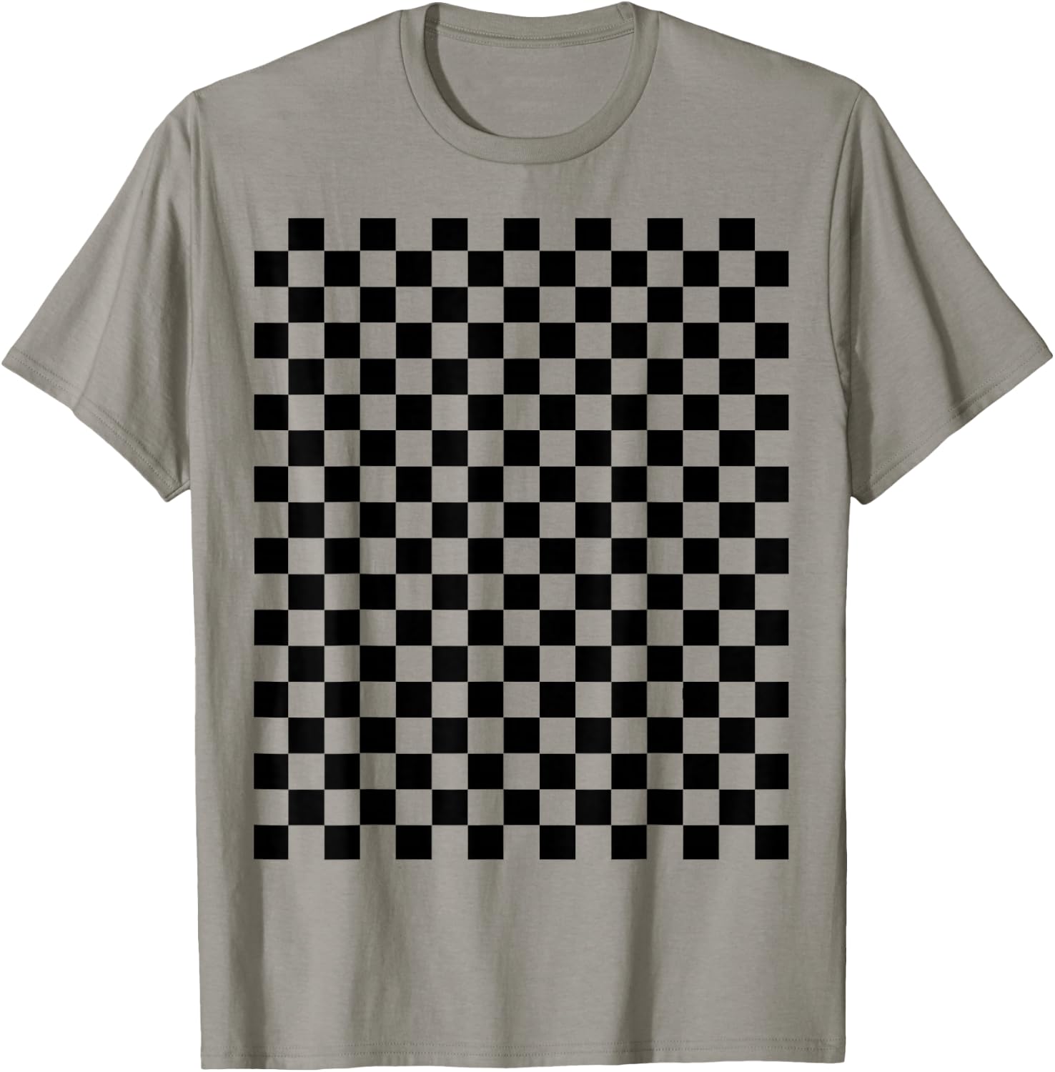 Checkerboard Squares Race Black Classic Check Pattern T-Shirt - T-Shirt | Sand