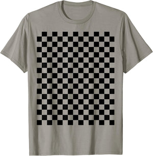 Checkerboard Squares Race Black Classic Check Pattern T-Shirt - T-Shirt | Sand
