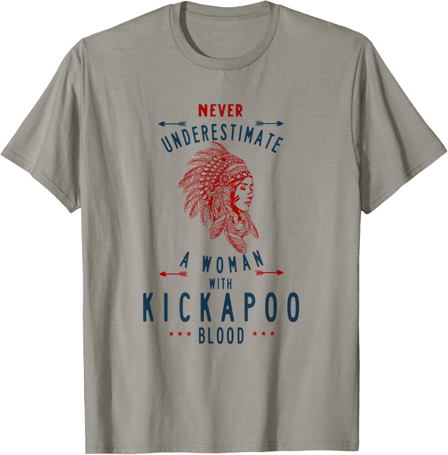 Kickapoo Native Mexican Indian Woman Never Underestimate T-Shirt - T-Shirt | Sand