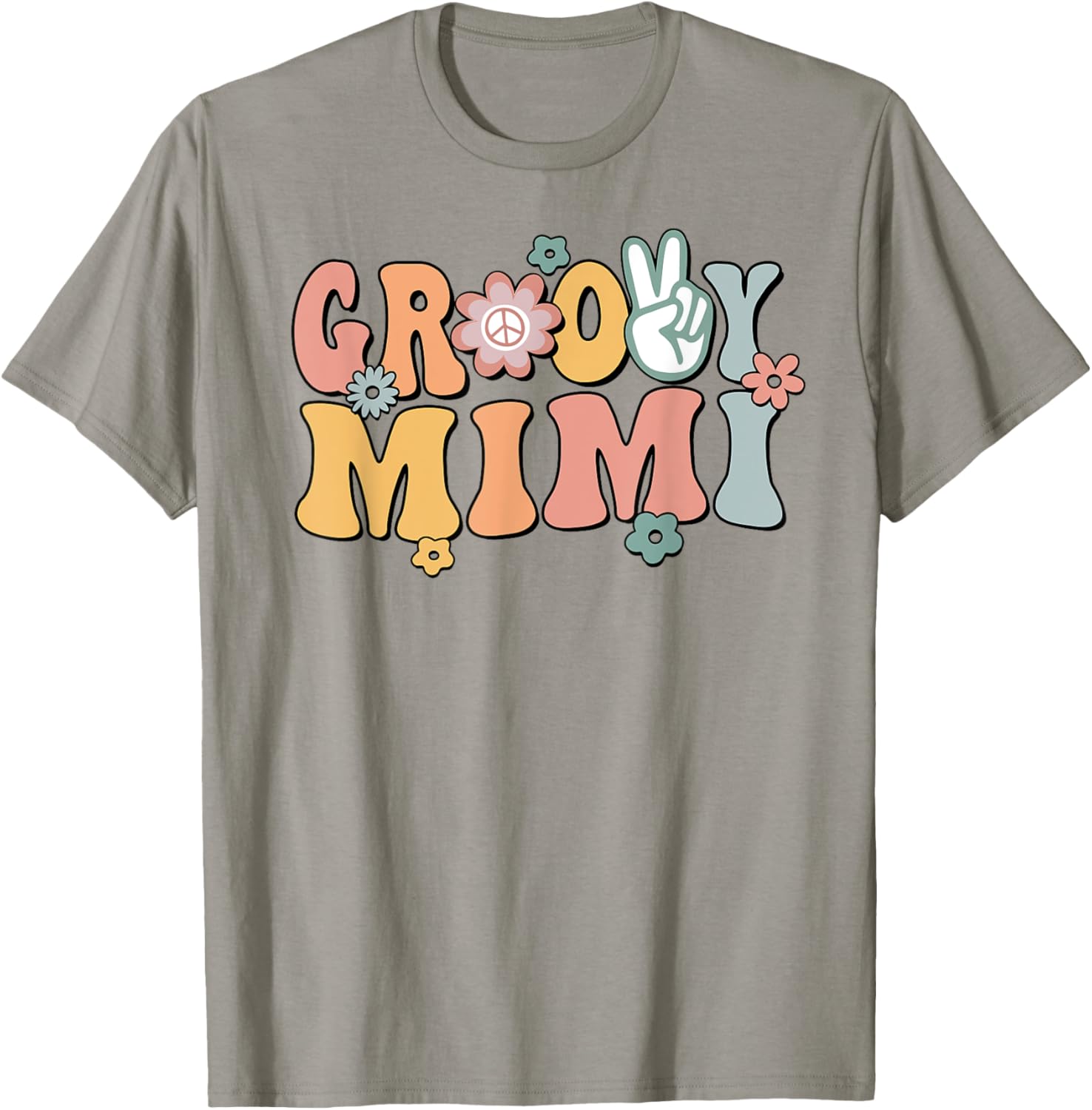 Groovy Mimi Retro Grandma Matching Family 1st Birthday Party T-Shirt - T-Shirt | Sand