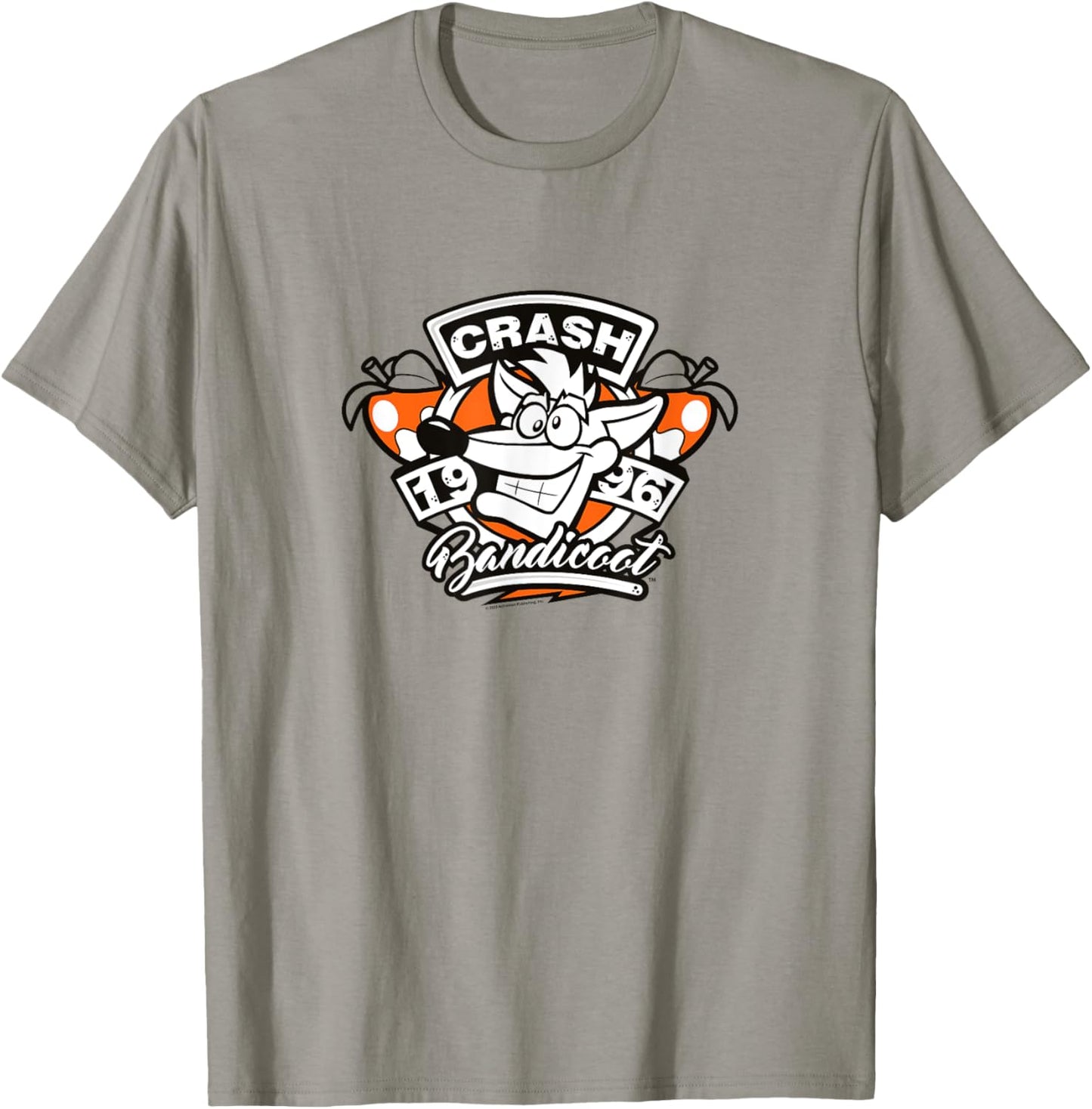 Crash Bandicoot Retro Vintage 1996 Crash Wumpa Fruit Badge T-Shirt - T-Shirt | Sand