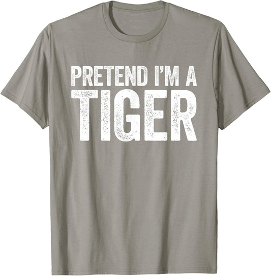 Pretend I'm A Tiger Shirt Adult Kids Matching Tiger Costume T-Shirt - T-Shirt | Sand