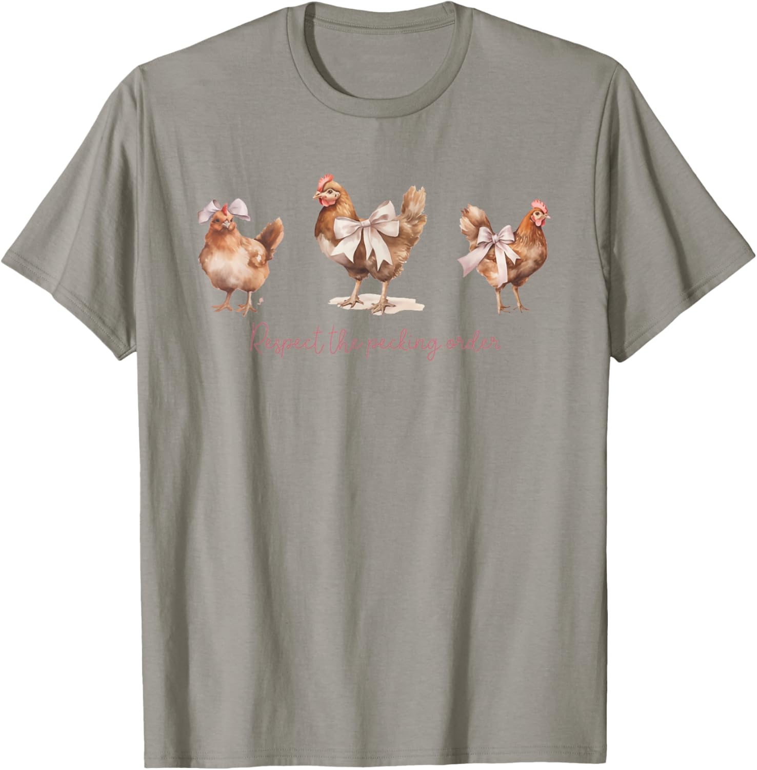 Retro Vintage Chickens and Pink Bows Coquette Clothing Women T-Shirt - T-Shirt | Sand