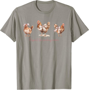 Retro Vintage Chickens and Pink Bows Coquette Clothing Women T-Shirt - T-Shirt | Sand
