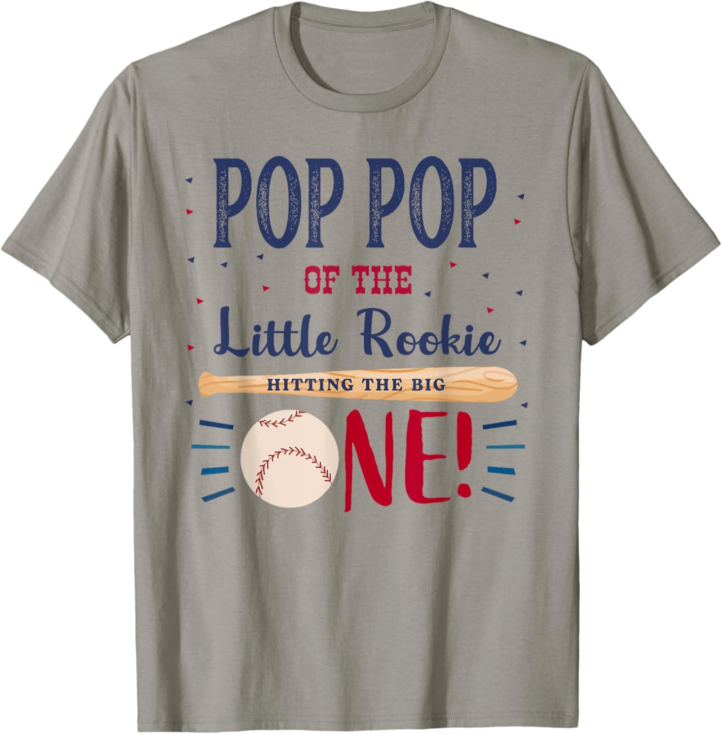Pop Pop First Birthday Little Rookie Baseball The Big One T-Shirt - T-Shirt | Sand