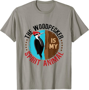 Woodpecker Is My Spirit Animal Bird Watcher Nerd Birder T-Shirt - T-Shirt | Sand
