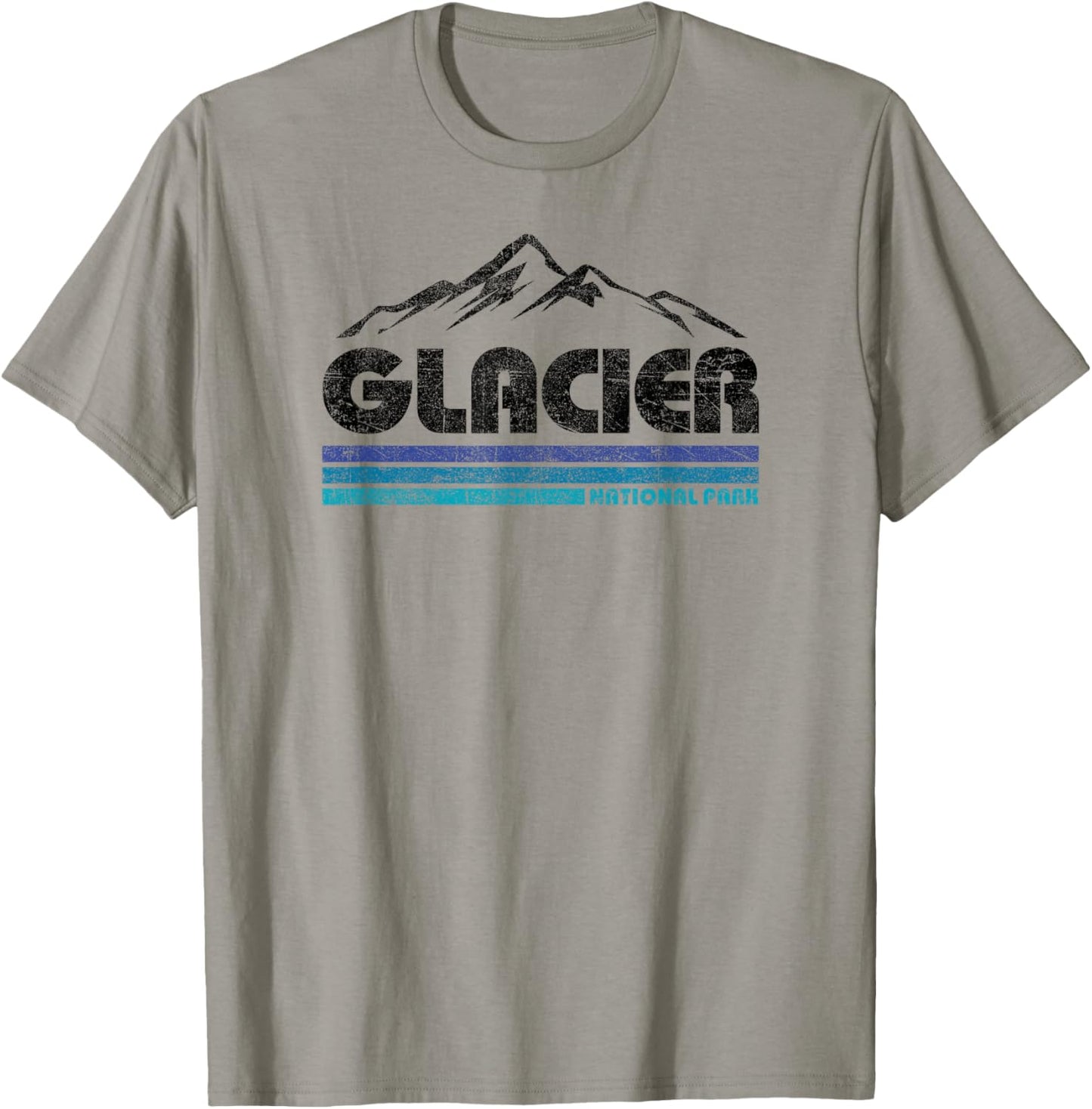 Vintage Glacier National Park Retro Mountain Kids Souvenir T-Shirt - T-Shirt | Sand