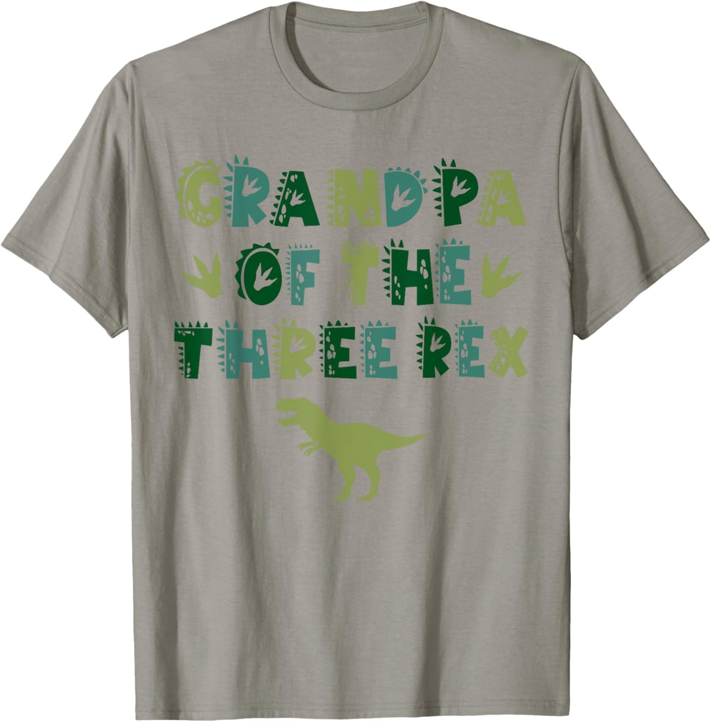 Grandpa Of The Three Rex Birthday Shirts Dinosaur Family T-Shirt - T-Shirt | Sand