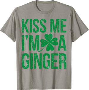 Kiss Me I'm A Ginger St Patricks Day Irish Men Women Cute T-Shirt - T-Shirt | Sand