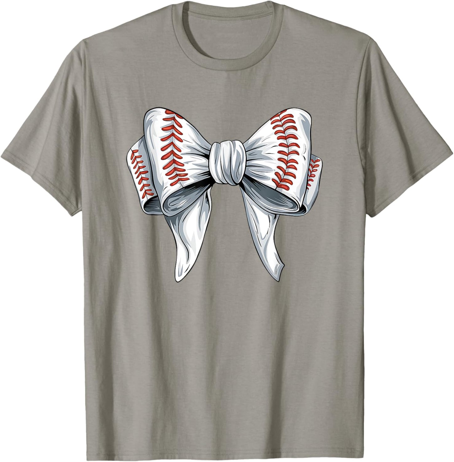 Baseball Coquette Bow Woman Girls Baseball Mom Fun T-Shirt - T-Shirt | Sand