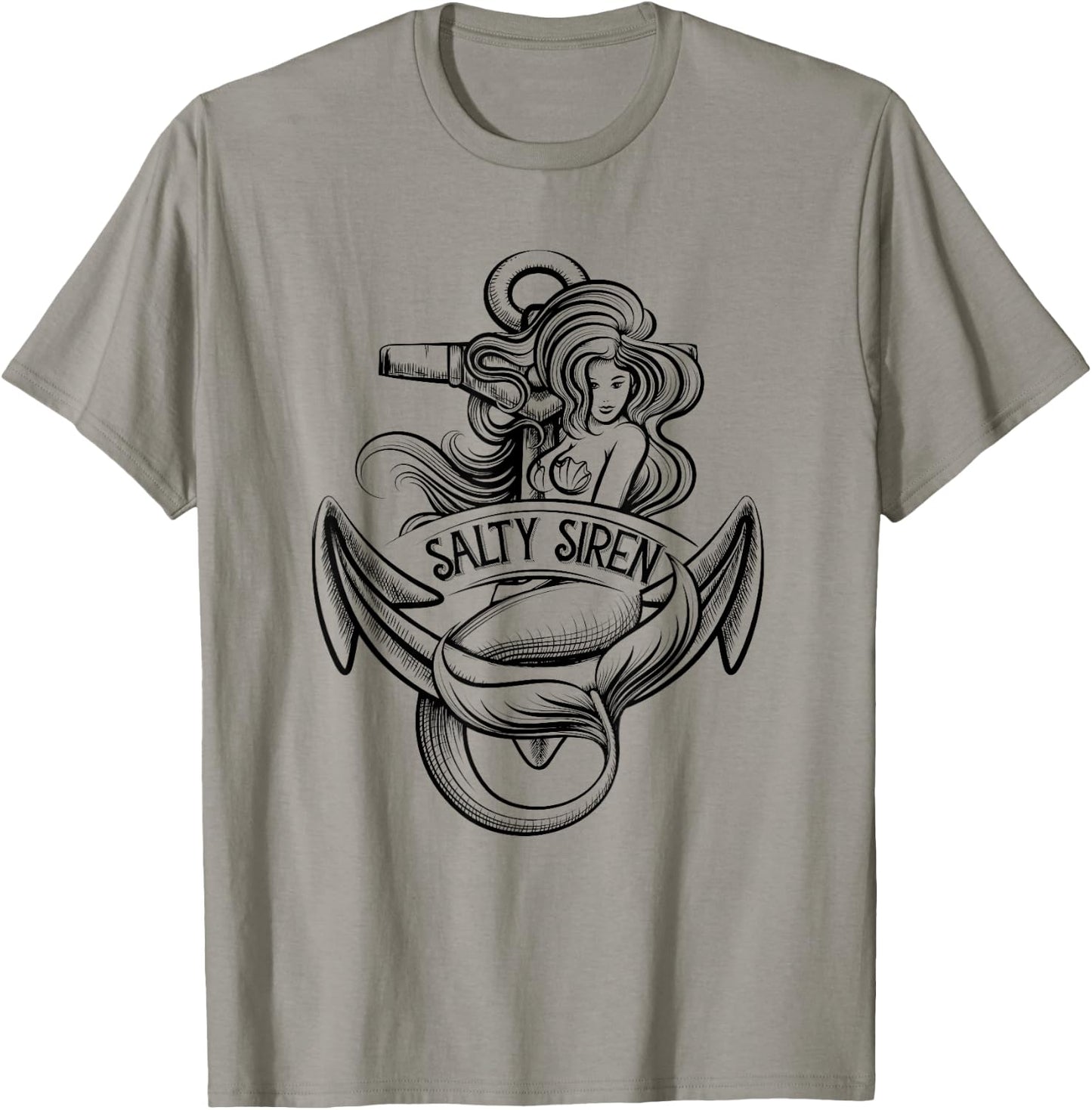 Salty Siren Shirt Girls Trip Cruise Mermaid Nautical Gift T-Shirt - T-Shirt | Sand