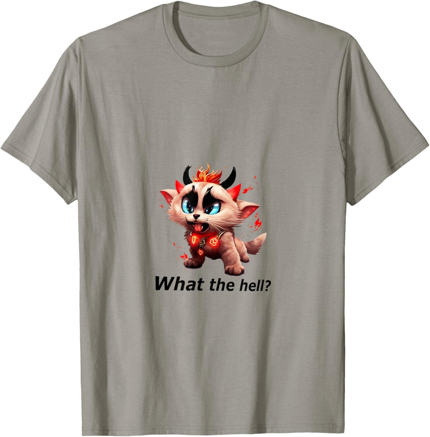 What the hell? Hell Cat - Devil Cat T-Shirt - T-Shirt | Sand