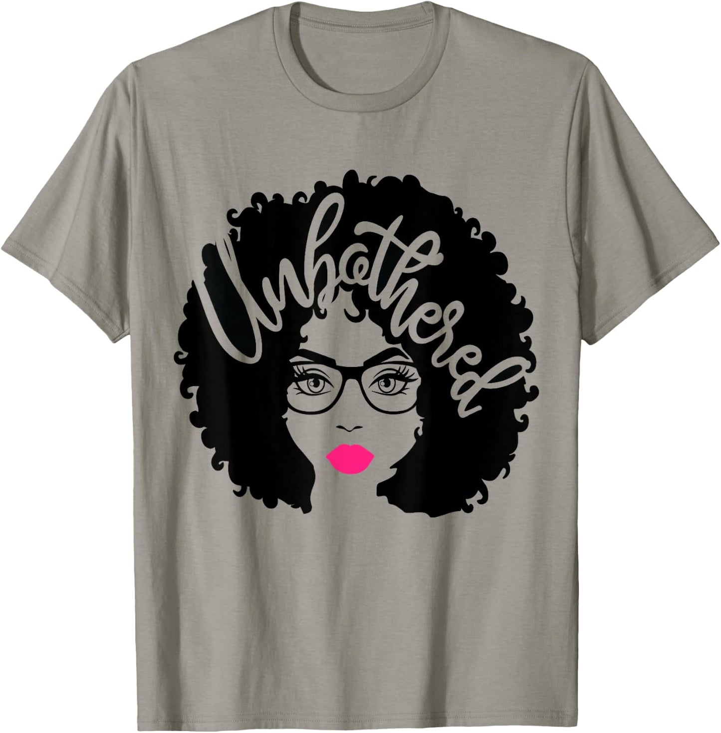 Gift Afro Diva Pink Lips Melanin Black Girl Magic Unbothered T-Shirt - T-Shirt | Sand