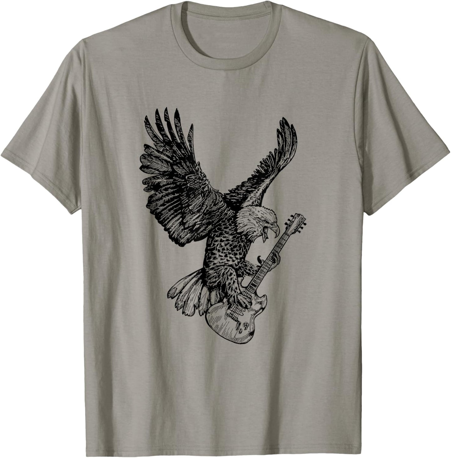 SEEMBO Eagle Playing Guitar Musician Guitarist Music Band T-Shirt - T-Shirt | Sand