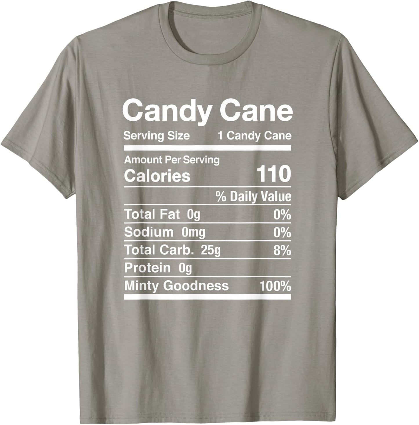Candy Cane Nutrition Facts Christmas Matching T-Shirt - T-Shirt | Sand