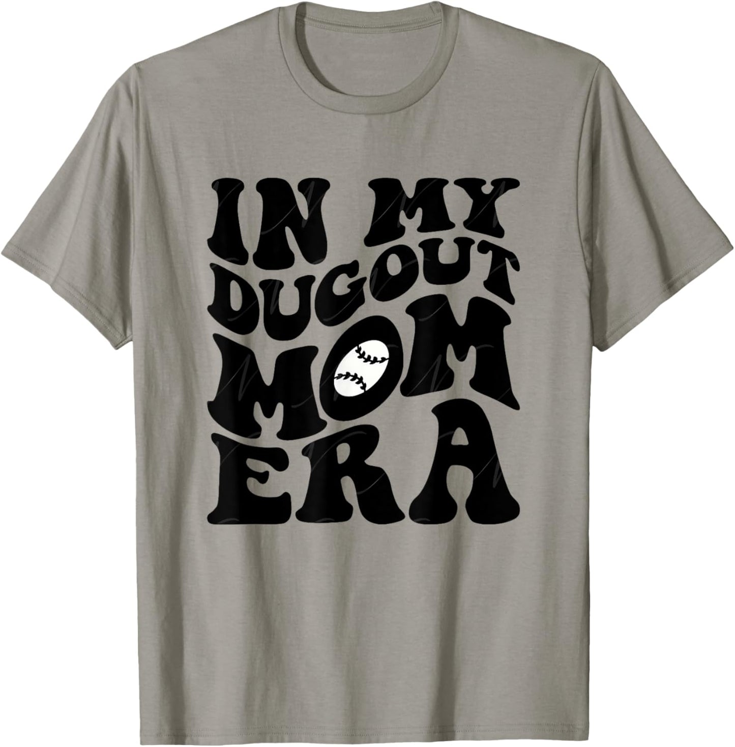 Groovy In My Dugout Mom Era Funny Baseball Mother's Day T-Shirt - T-Shirt | Sand
