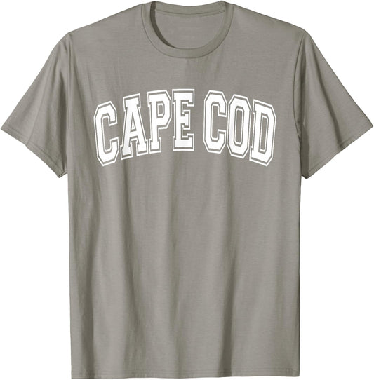 Cape Cod Arched Style Text Pink with White Print T-Shirt - T-Shirt | Sand