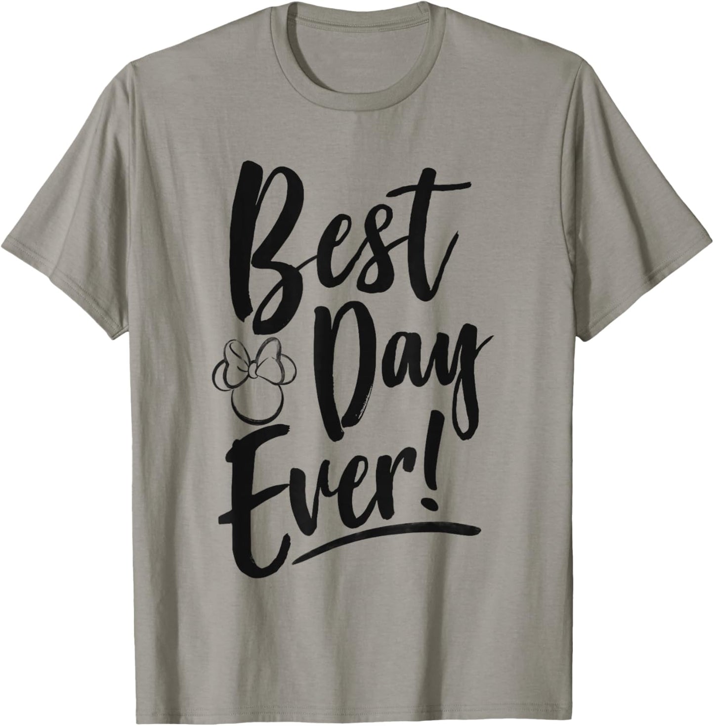 Disney Minnie Mouse Best Day Ever! Small Head Outline T-Shirt - T-Shirt | Sand