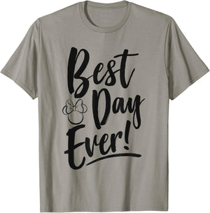 Disney Minnie Mouse Best Day Ever! Small Head Outline T-Shirt - T-Shirt | Sand
