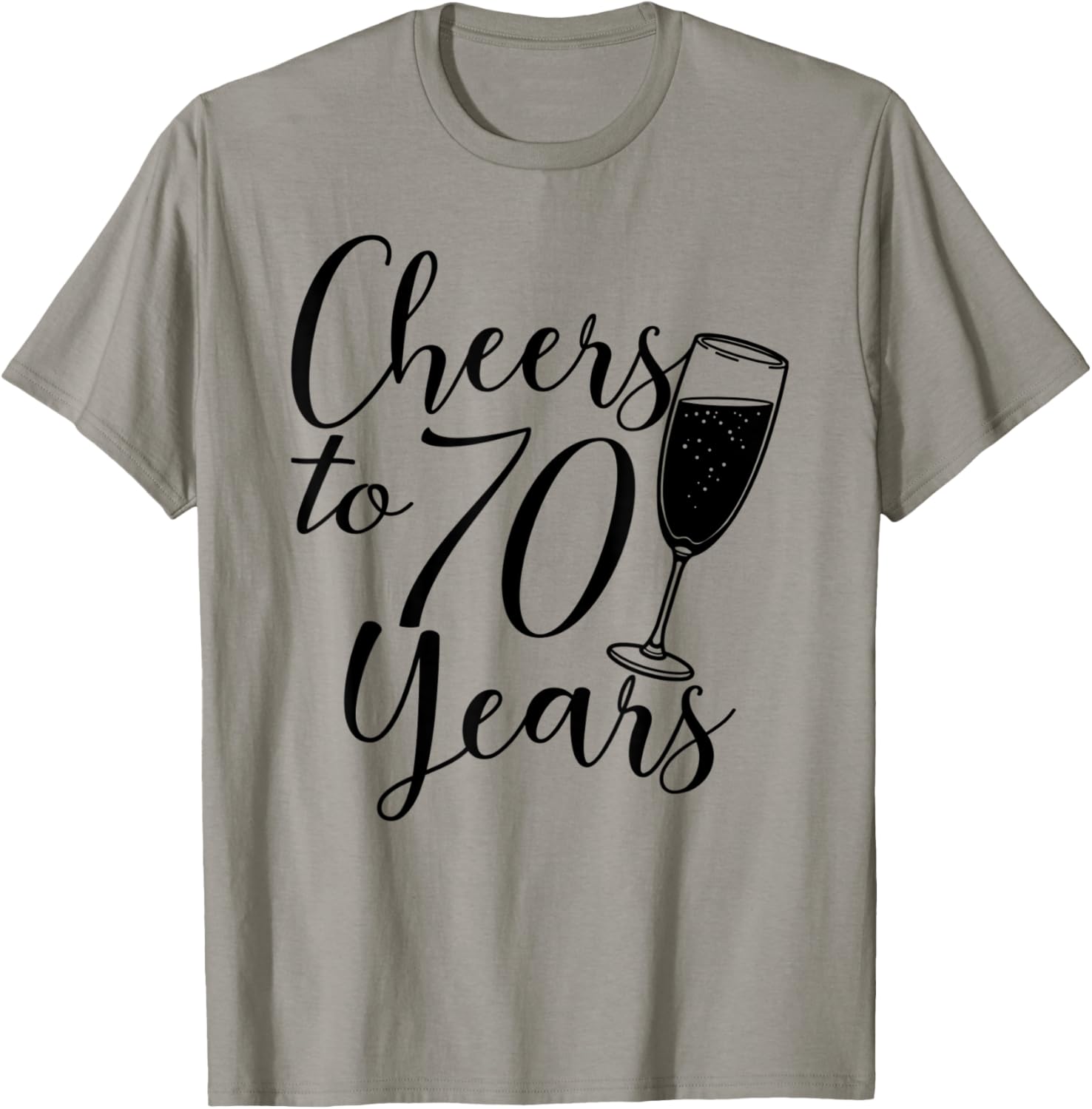 Cheers To 70 Years Men Anniversary 70th Birthday T-Shirt - T-Shirt | Sand