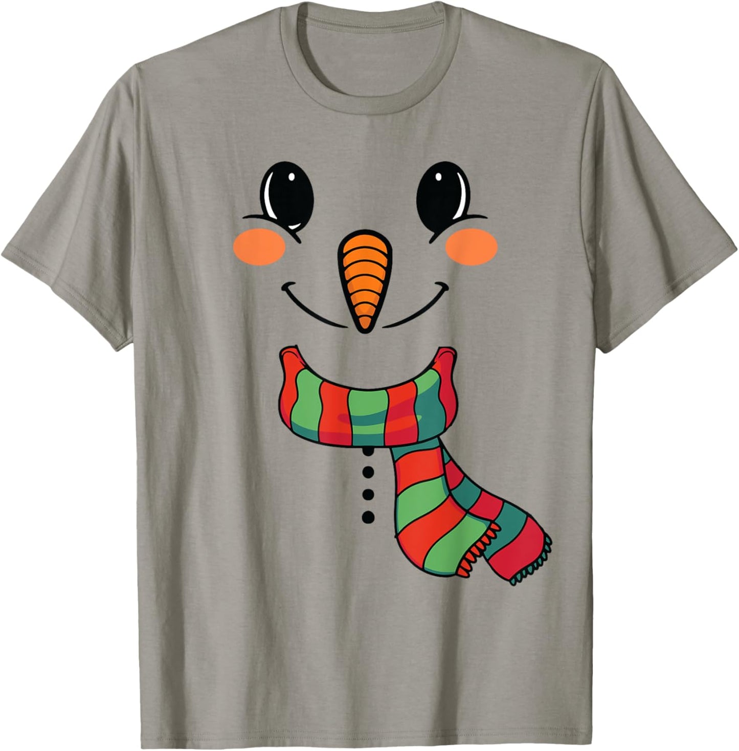 Snow Boy Shirt Snowman Face with Carrot Nose Kids Boys Girls T-Shirt - T-Shirt | Sand