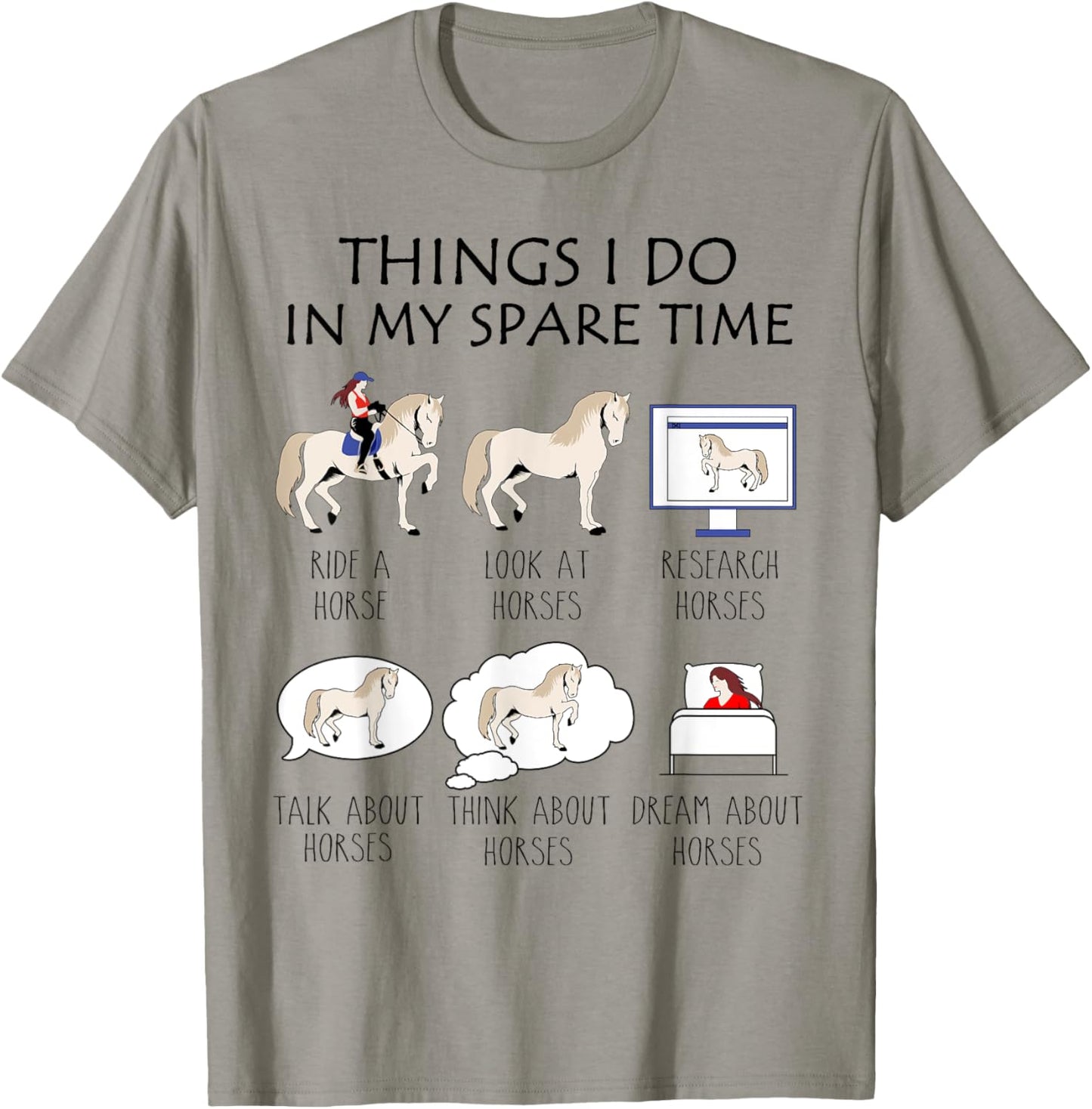 Things I Do In My Spare Time, Horse Gifts For Girls, Women T-Shirt - T-Shirt | Sand