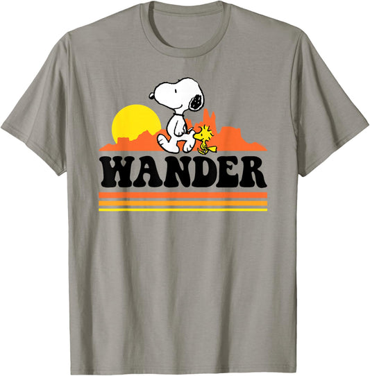 Peanuts - Snoopy Woodstock Wander T-Shirt - T-Shirt | Sand