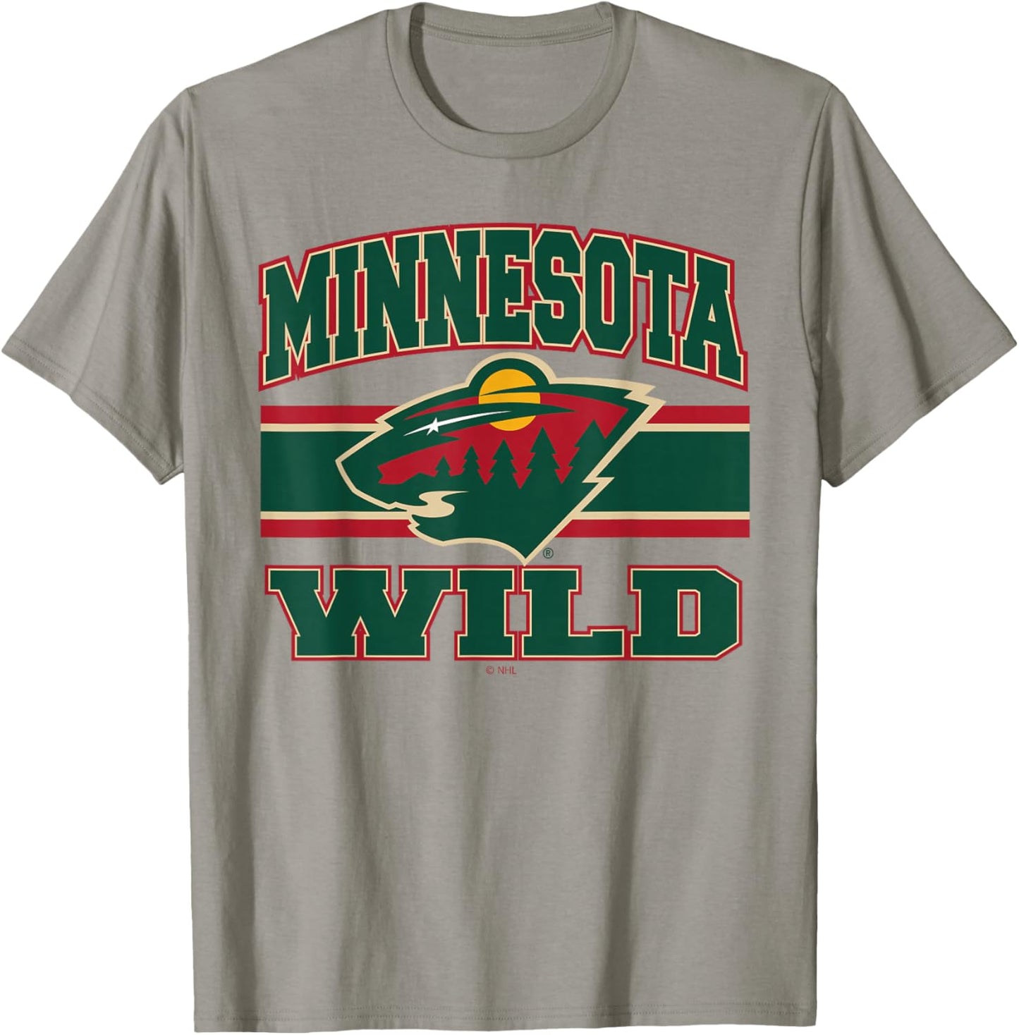 Minnesota Wild Stripe Gray Officially Licensed T-Shirt - T-Shirt | Sand