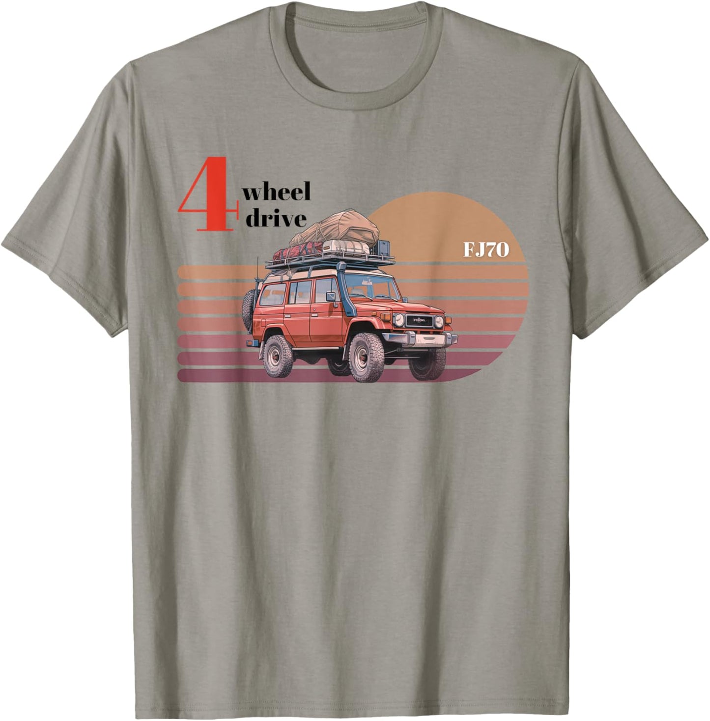 FJ70 4 Wheel drive 4x4 off road adventure T-Shirt - T-Shirt | Sand