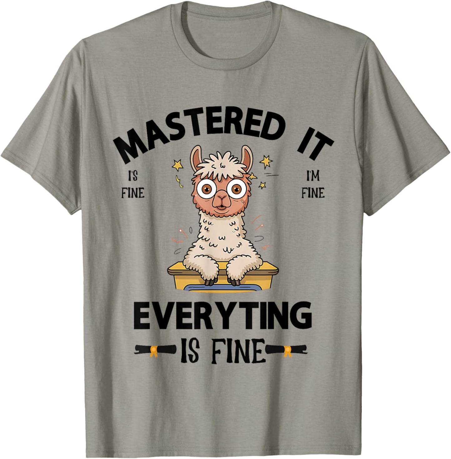 Masters Mastered It Alpaca Graduate Master Degree Graduation T-Shirt - T-Shirt | Sand