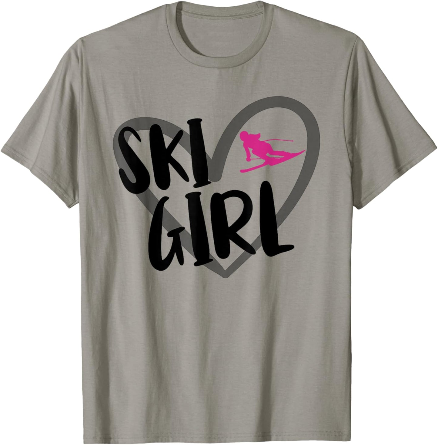 Ski Girl Heart Funny Skiing For Skiers T-Shirt - T-Shirt | Sand