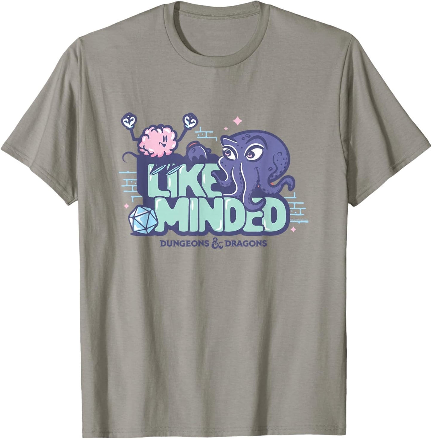 Dungeons & Dragons Like Minded Cute Brain & Mind Flayer T-Shirt - T-Shirt | Sand