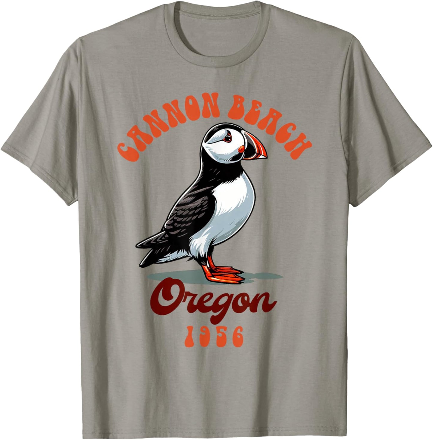 Cannon Beach Travel Trip Tufted Puffin Cannon Beach Oregon Men Women T-Shirt - T-Shirt | Sand